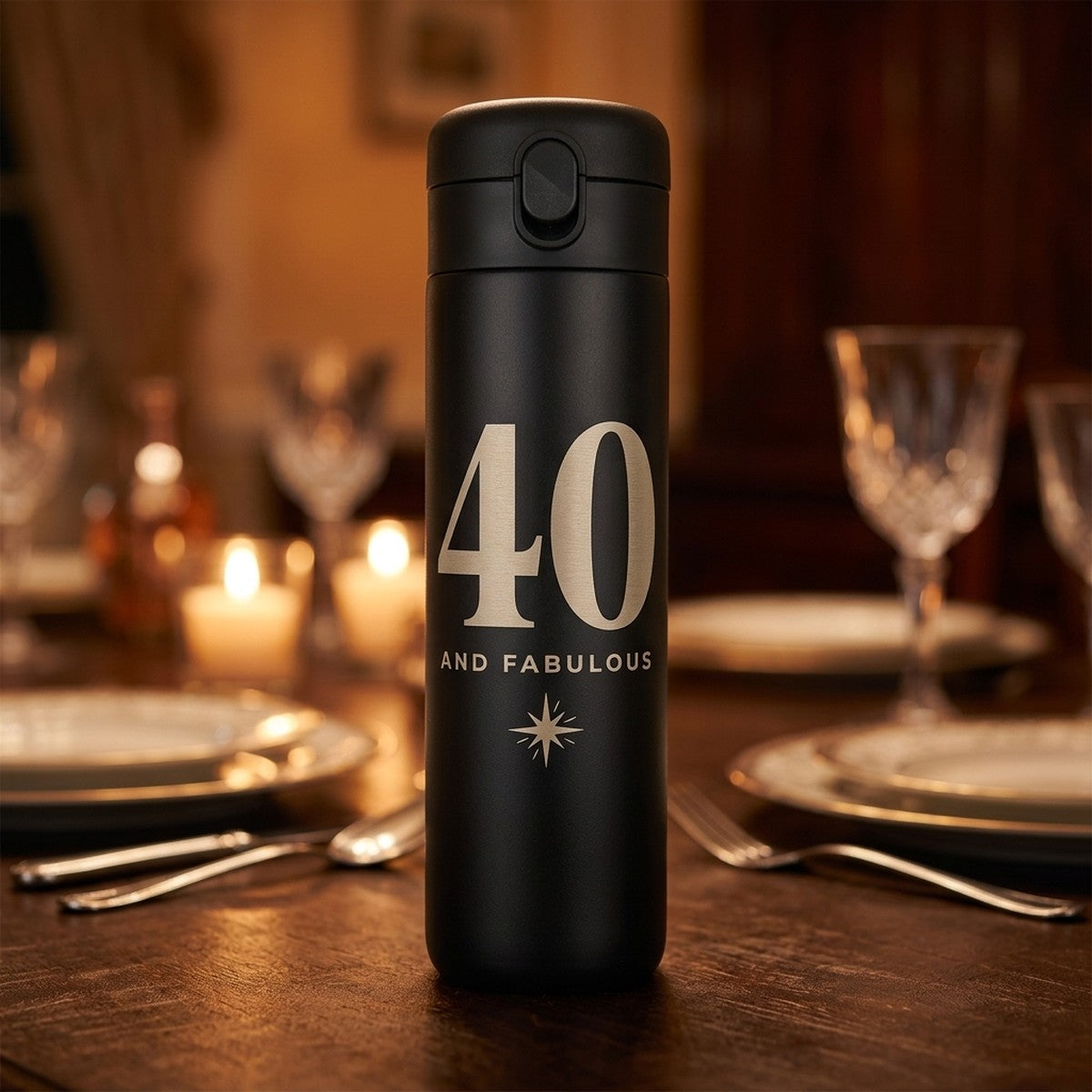 "40 and Fabulous" Engraved Emerald 16oz Tumbler — Onyx