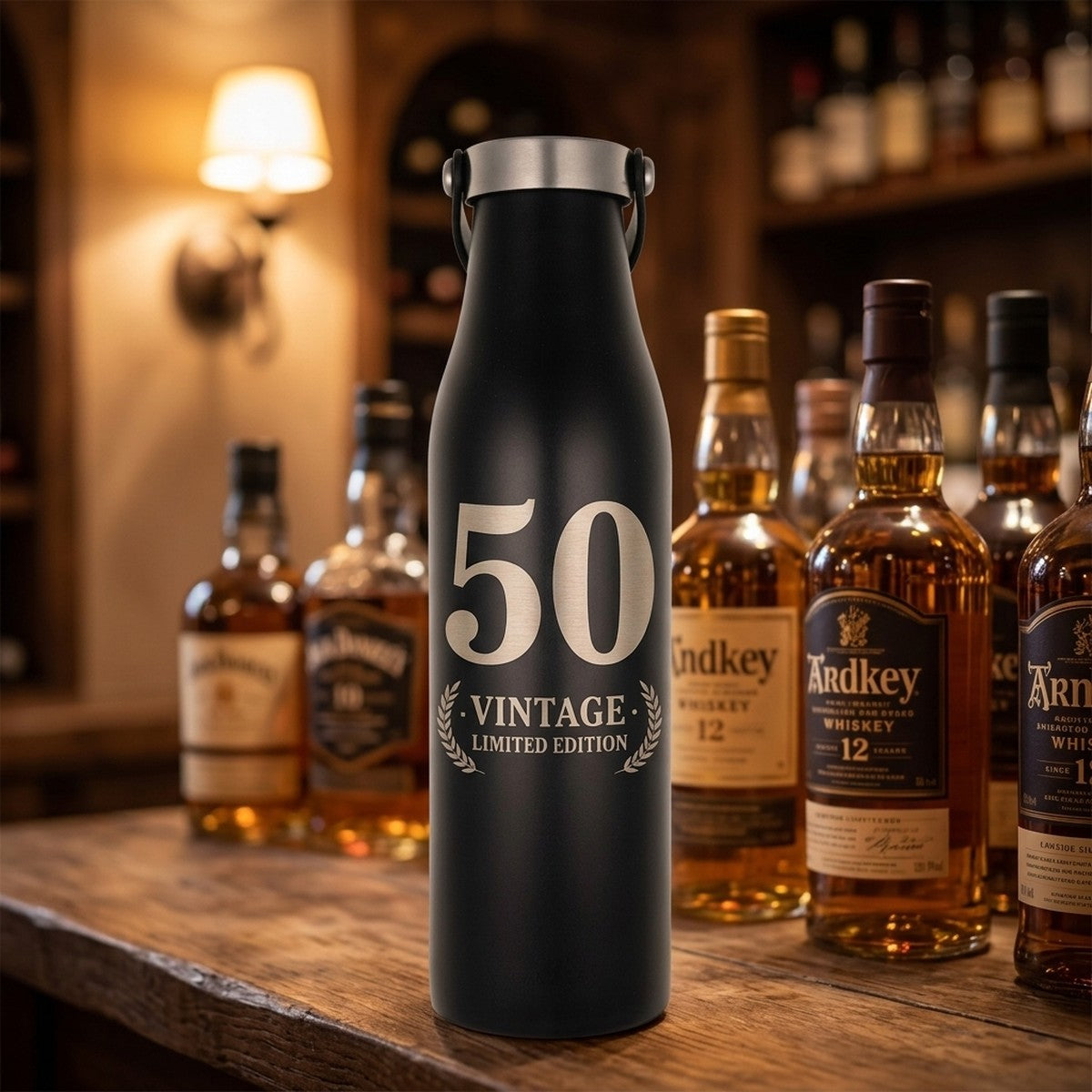 "50 Vintage Limited Edition" Engraved Robson 21oz Bottle — Onyx