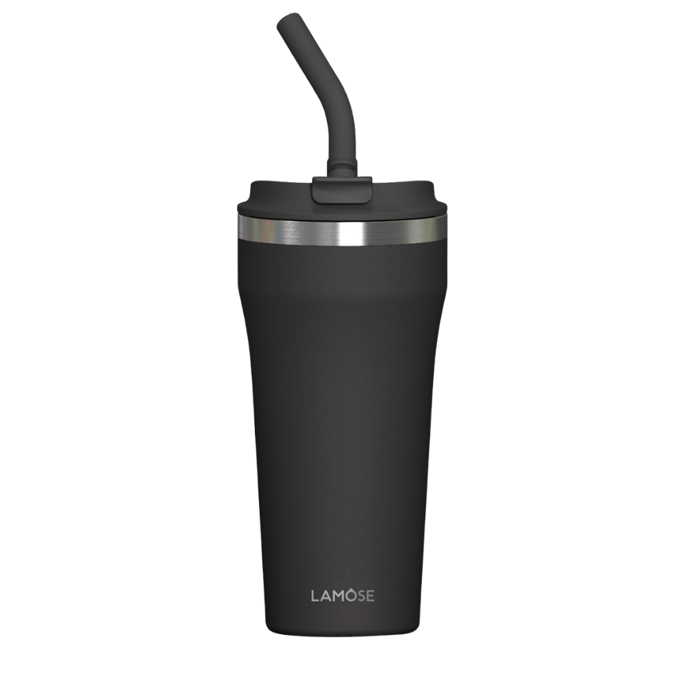 Bow Tumbler Onyx with personalized name engraving — 16 oz insulated tumbler
#color_onyx