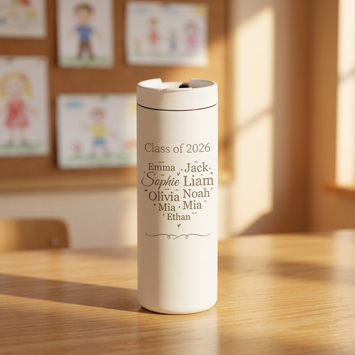 Class Of 2026 Student Names Engraved Grouse 16Oz Tumbler Snow — personalized teacher appreciation gift engraved in Calgary, Canada